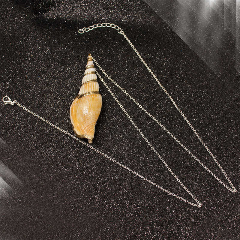 Buddha Stones Natural Shankha Conch Shell Seashell Lucky Necklace Pendant