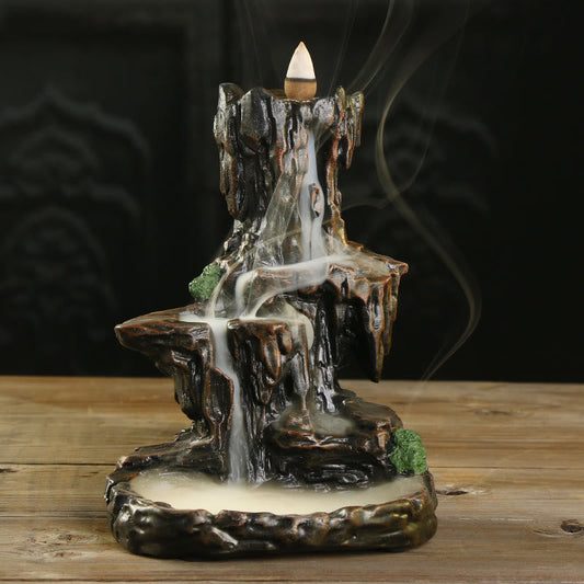 Buddha Stones Waterfall Backflow Incense Burner Mountain Tower Incense Holders