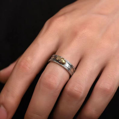 Buddha Stones PiXiu Om Mani Padme Hum Heart Sutra Luck Wealth Couple Ring