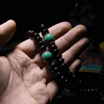 Buddha Stones Tibet 108 Mala Beads Purple Bodhi Seed Bagua Vajra Auspiciousness Bracelet