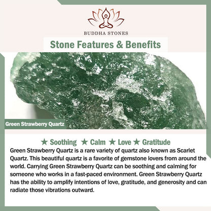 Buddha Stones Natural Green Strawberry Quartz Chalcedony Flower Gratitude Bracelet