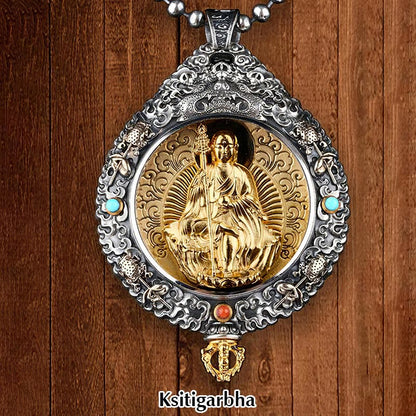 Buddha Stones Chinese Zodiac Natal Buddha Thangka Nine Palaces Eight Diagrams Wealth Rotatable Necklace Pendant