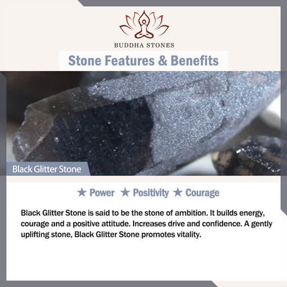 Buddha Stones Black Obsidian Black Glitter Stone Purification Bracelet
