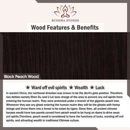 Black Peach Wood Buddha Flower Calm Cure Decorations