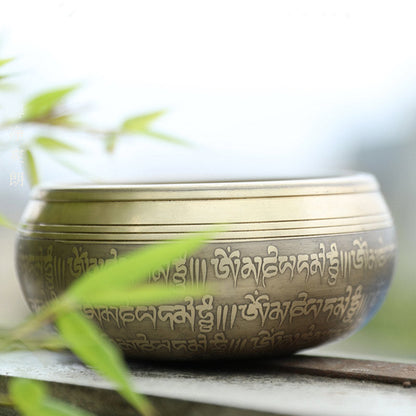 Buddha Stones Tibetan Sound Bowl Handcrafted for Focus and Meditation Peaceful Happiness Singing Bowl Set