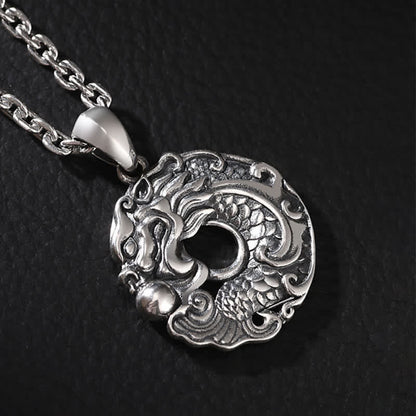 Buddha Stones Koi Fish Dragon Peace Buckle Wealth Necklace Pendant