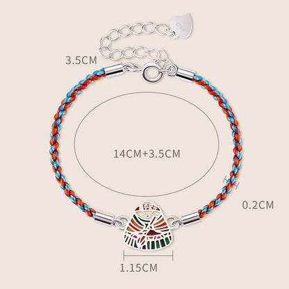 Buddha Stones 925 Sterling Silver Zongzi Pattern Luck Multicolored Handcrafted Bracelet