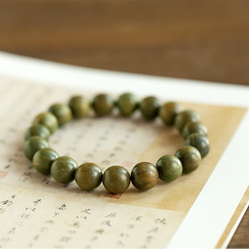 Buddha Stones Tibetan Green Sandalwood Soothing Cure Bracelet