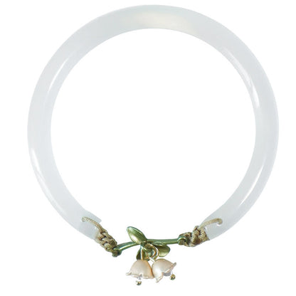 Buddha Stones Lily of the Valley Flower Happiness Strength Bracelet Bangle