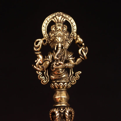 Buddha Stones Tibetan Ganesh Ganpati Elephant God of Wealth Dorje Vajra Spiritual Power Necklace Pendant