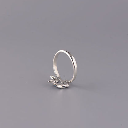 Buddha Stones 925 Sterling Silver Lotus Flower New Beginning Adjustable Ring