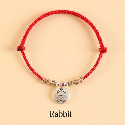 Buddha Stones Handmade 999 Sterling Silver Year of the Dragon Cute Chinese Zodiac Luck Braided Bracelet (Extra 30% Off | USE CODE: FS30)
