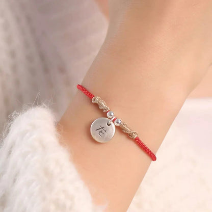 Buddha Stones Handmade 999 Sterling Silver Year of the Dragon Cute Chinese Zodiac Luck Braided Bracelet (Extra 30% Off | USE CODE: FS30)