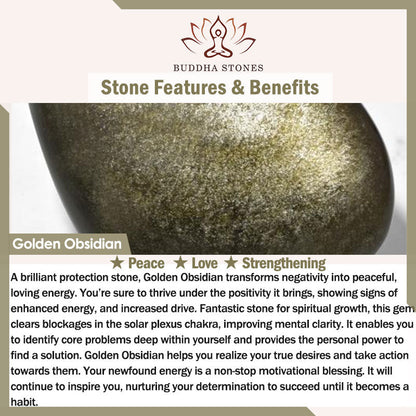 Buddha Stones Golden Obsidian Healing Energy Necklace Pendant