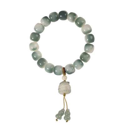 Buddha Stones Gradient Bodhi Seed Nine Tailed Fox Cat Paw Claw Pine Cone Peace Bracelet