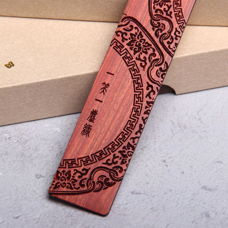 Buddha Stones Zen Enlightenment Quotes Ebony Wood Small Leaf Red Sandalwood Bookmarks With Gift Box (Extra 30% Off | USE CODE: FS30)