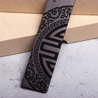 Buddha Stones Zen Enlightenment Quotes Ebony Wood Small Leaf Red Sandalwood Bookmarks With Gift Box (Extra 30% Off | USE CODE: FS30)