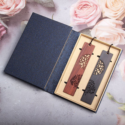 Buddha Stones The Tree of Life Ebony Wood Small Leaf Red Sandalwood Bookmarks With Gift Box (Extra 30% Off | USE CODE: FS30)