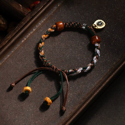 Buddha Stones "Cheers to Harmony and Blessings" Tibetan Rope Bracelet Includes Gift Message Card