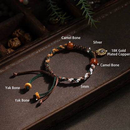 Buddha Stones "Cheers to Harmony and Blessings" Tibetan Rope Bracelet Includes Gift Message Card