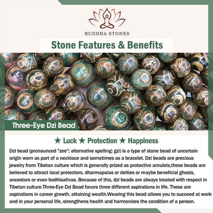Buddha Stones Tibetan Bone Beads Three-Eyed Dzi Bead Sheep Horn Red Agate Strength Bracelet
