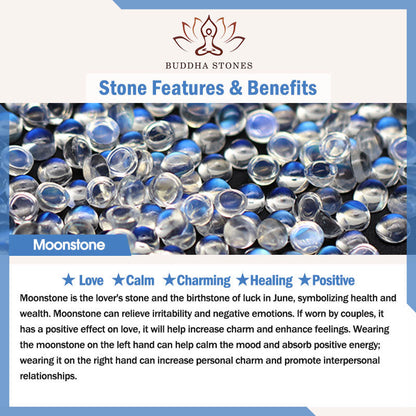 Buddha Stones Peach Moonstone Healing Bracelet