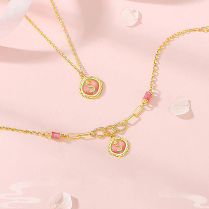 Buddha Stones 925 Sterling Silver Year Of The Snake Golden Snake Luck Bracelet Necklace Pendant