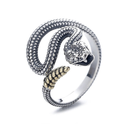 Buddha Stones 925 Sterling Silver Year Of The Snake Calm Balance Adjustable Ring