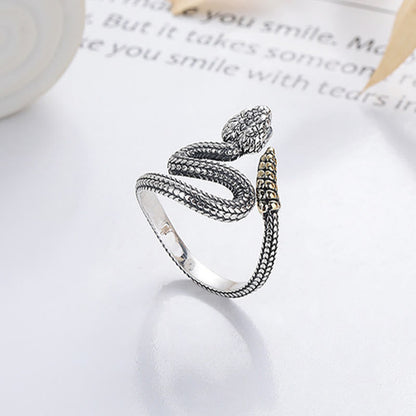 Buddha Stones 925 Sterling Silver Year Of The Snake Calm Balance Adjustable Ring