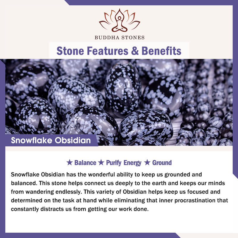 Buddha Stones Snowflake Obsidian Balance Bracelet