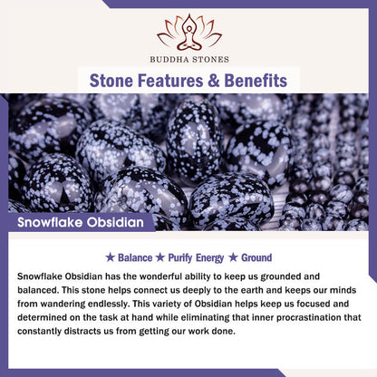 Buddha Stones Snowflake Obsidian Balance Bracelet