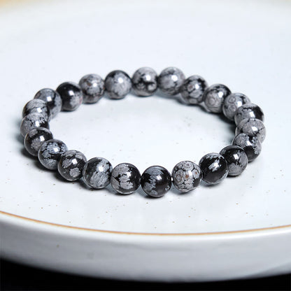 Buddha Stones Snowflake Obsidian Balance Bracelet