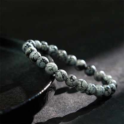 Buddha Stones Snowflake Obsidian Balance Bracelet