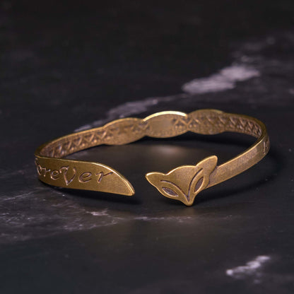 Buddha Stones Fox Head Copper Brass 'Love You Forever' Luck Self Care Bracelet Bangle