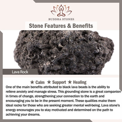 Buddha Stones "Wishing Strength to Rise from Within" Lava Rock Bracelet Includes Gift Message Card
