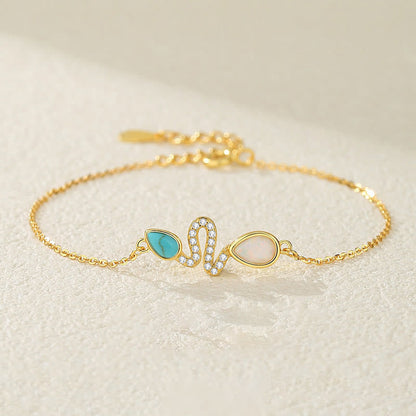 Buddha Stones 925 Sterling Silver Turquoise Opal Year Of The Snake Protection Bracelet