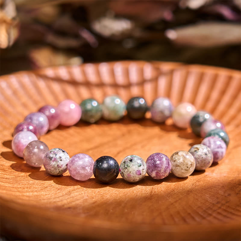 Buddha Stones Rainbow Tourmaline Positive Bracelet