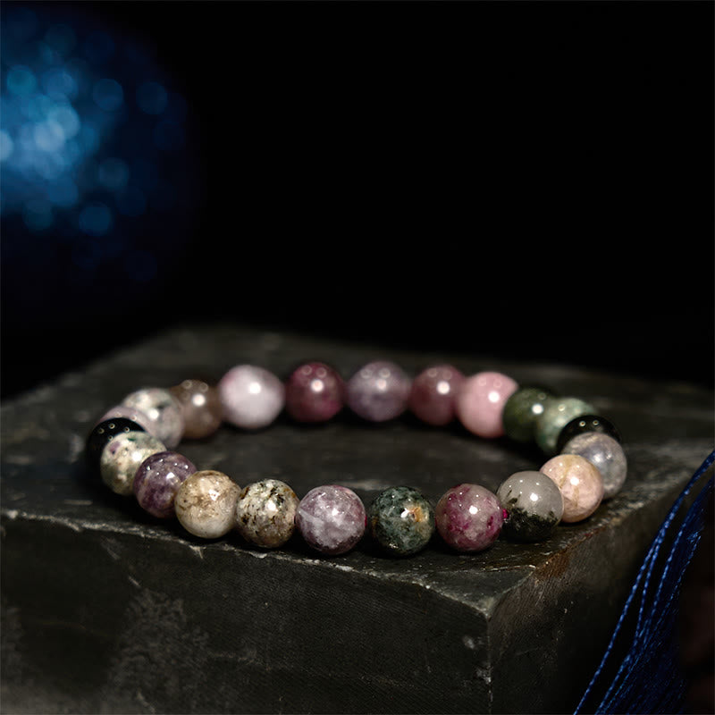 Buddha Stones Rainbow Tourmaline Positive Bracelet