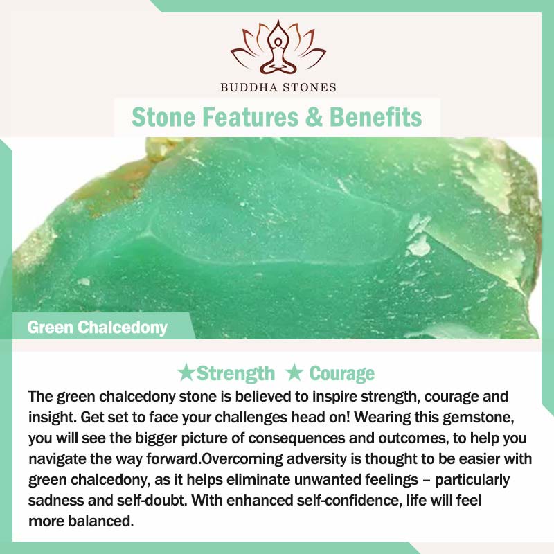 Buddha Stones 925 Sterling Silver Golden Green Chalcedony Strength Earrings