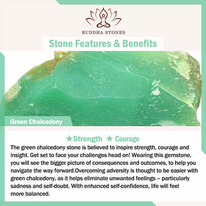 Buddha Stones 925 Sterling Silver Golden Green Chalcedony Strength Earrings