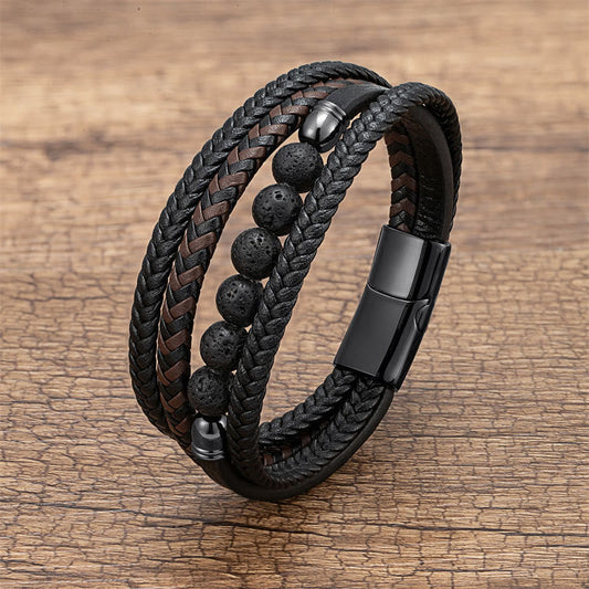 Buddha Stones "Wishing Strength to Rise from Within" Lava Rock Bracelet Includes Gift Message Card