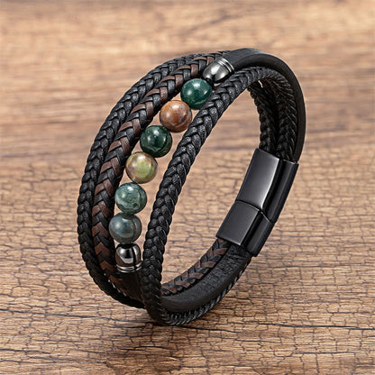 Buddha Stones "Wishing You Peace and Harmony" Indian Agate Bracelet Includes Gift Message Card