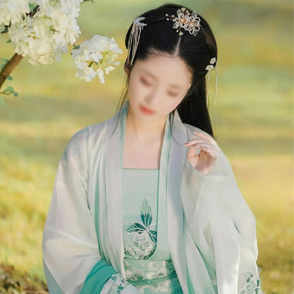 Buddha Stones Retro Style Flower Leaf Tassel Hair Clip