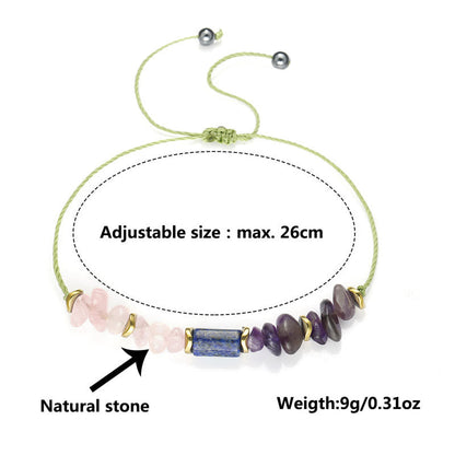 Buddha Stones Best Friends Forever Amethyst Rose Quartz Lazurite Spiritual Bracelet
