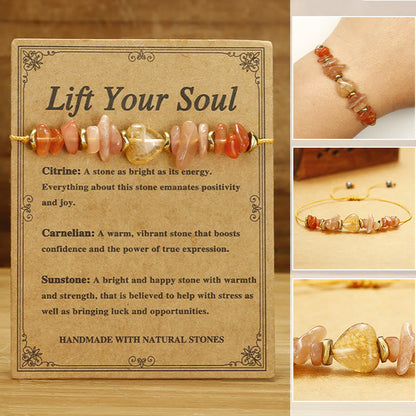 Buddha Stones Lift Your Soul Citrine Carnelian Sun Stone Happiness Bracelet