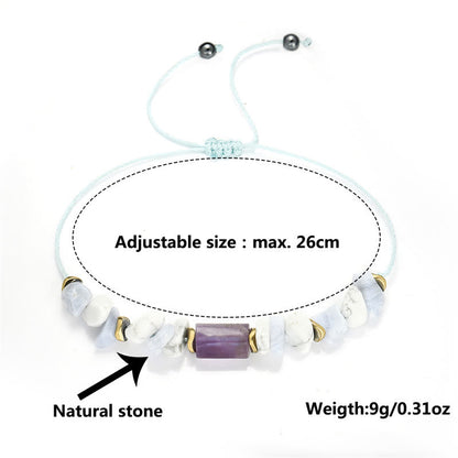 Buddha Stones De-Stress Amethyst Blue Lace Agate Howlite Healing Bracelet