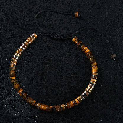 Buddha Stones Natural Tiger Eye Spacer Bead Courage Bracelet