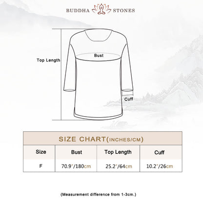 Buddha Stones Solid Color Three Quarter Sleeve Top Loose Tee T-Shirt
