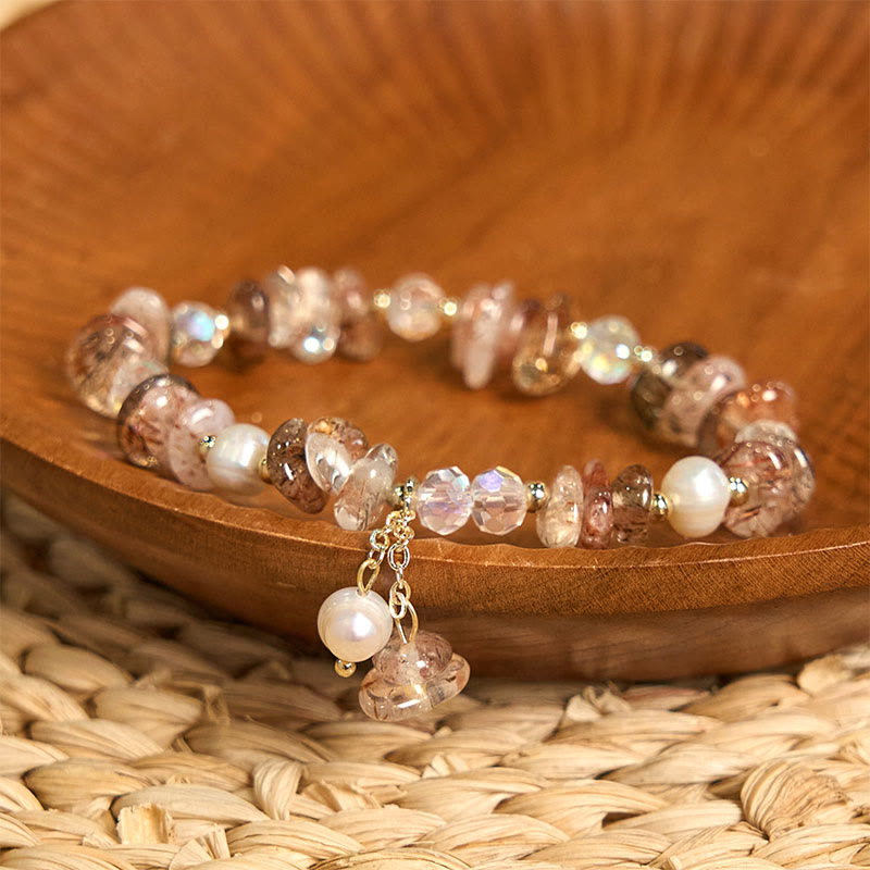 Buddha Stones Natural Super Seven Crystal Irregular Small Pieces Positive Bracelet