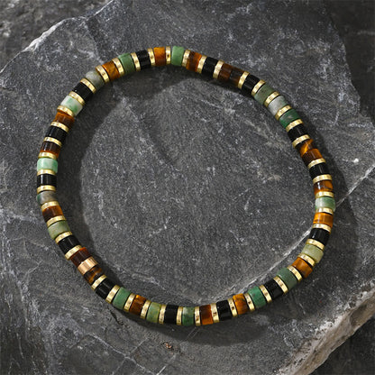 Buddha Stones Natural Hematite Tiger Eye Stones Support Bracelet